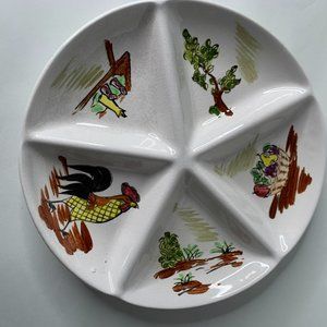 VINTAGE PANDORA PRODUCTS JAPAN DIVIDED DISH  9.75"